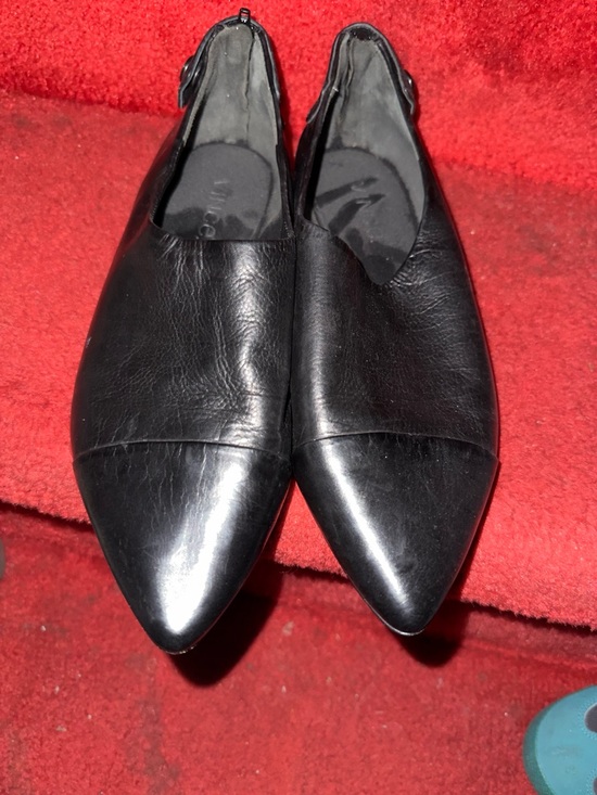 Vince Shoes - Black Pointed Leather Slip-On  Shoes